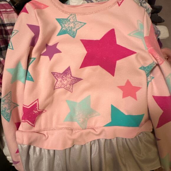 Lands End girls' Pink fleece ruffled-hem top size 8 M - Picture 2 of 11